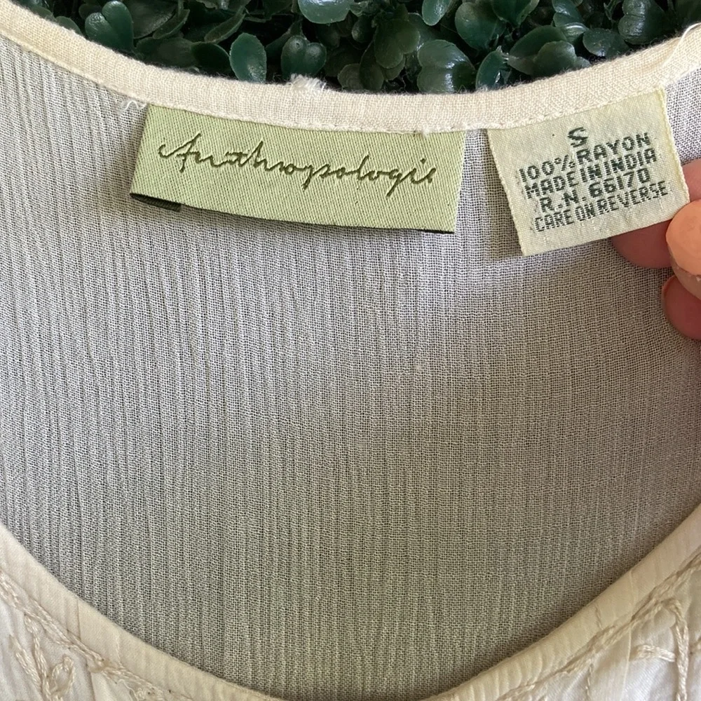 90s/ vtg Anthropologie tiered prairie babydoll dress - Picture 5 of 16